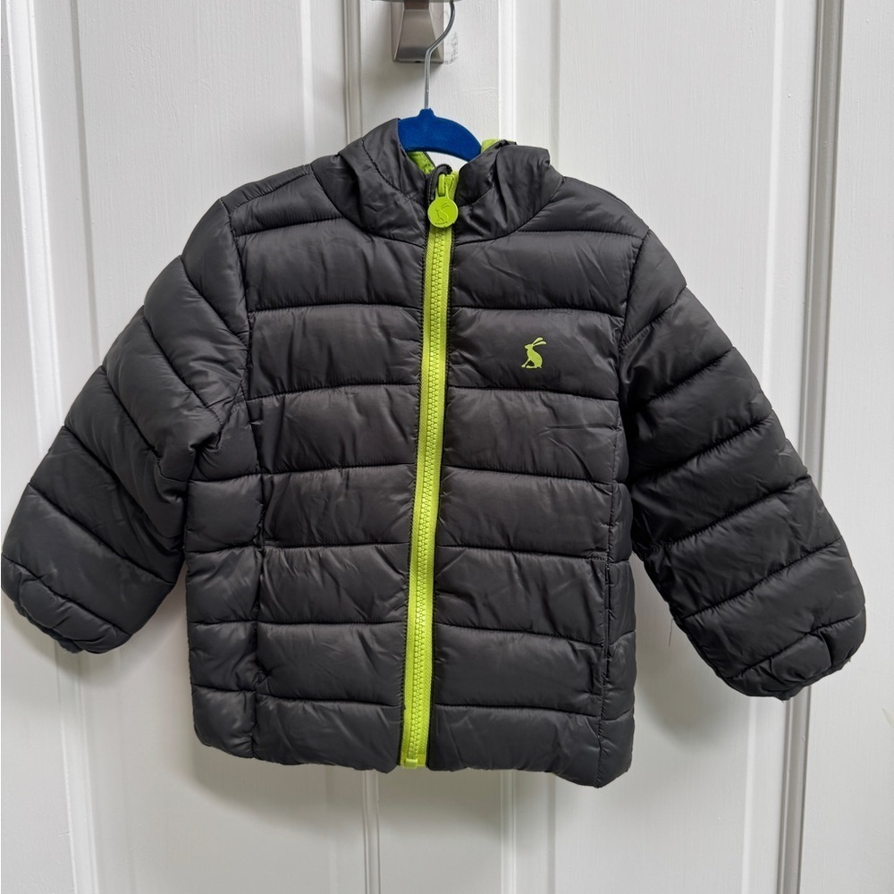 Joules 18-24M Boys Gray and Green Puffer Jacket Insulated Design Winter Jacket
